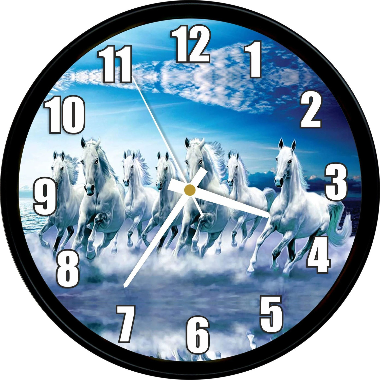 Image of AJLANO Analog 25 cm X 25 cm Wall Clock (Black, With Glass, Standard)