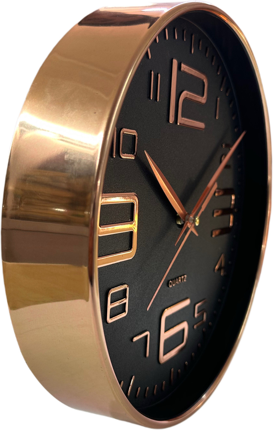 Image of Icon Quartz Analog 25 cm X 25 cm Wall Clock (Black, With Glass, Standard)