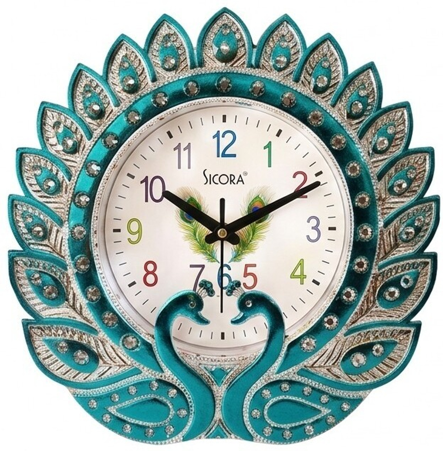 Image of Moonatic Analog 31 cm X 24 cm Wall Clock (Brown, With Glass, Standard)