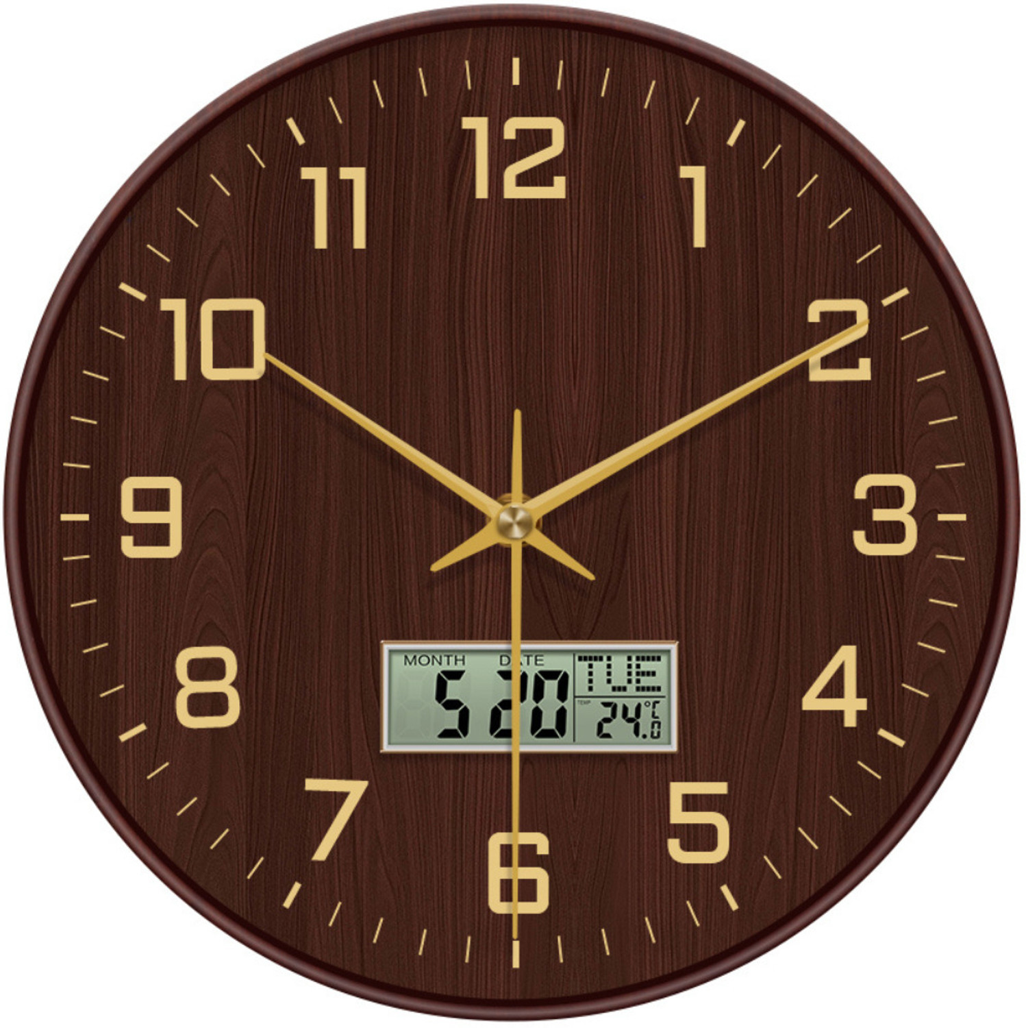 Image of VYATIRANG Digital 12 cm X 38 cm Wall Clock (Black, Without Glass, Standard)