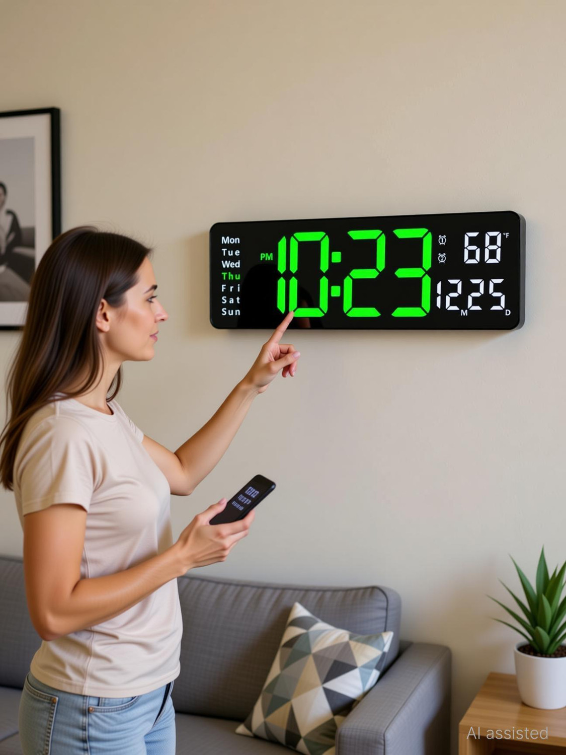 Image of VYATIRANG Digital 12 cm X 38 cm Wall Clock (Black, Without Glass, Standard)