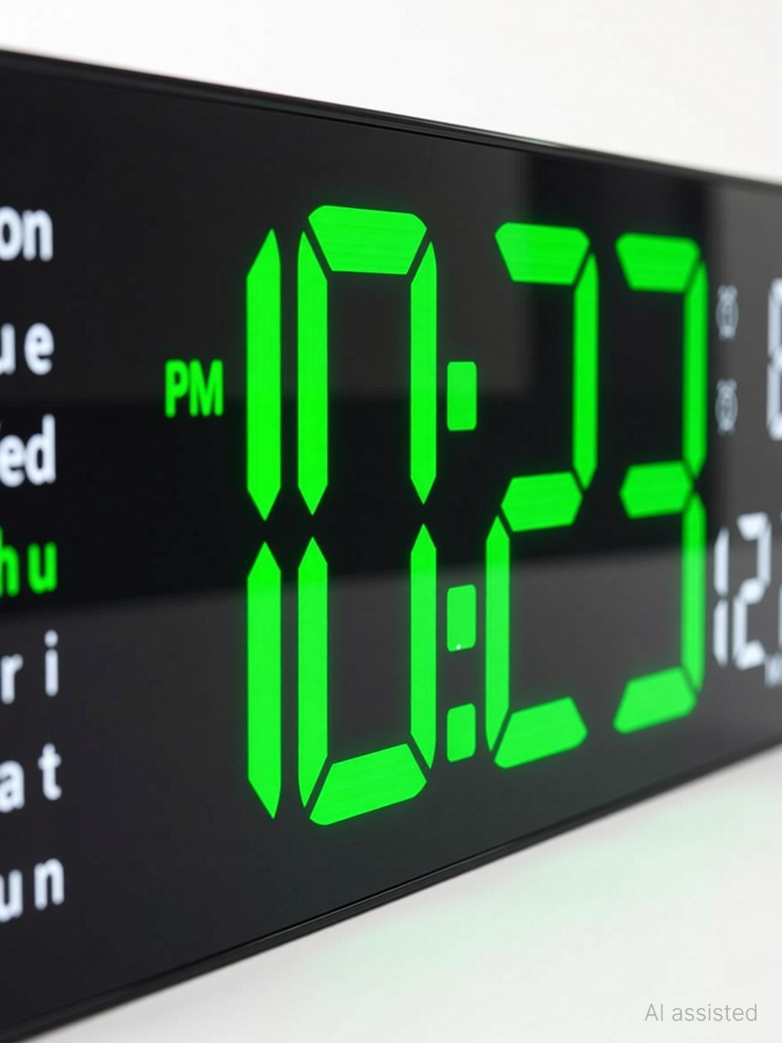 Image of VYATIRANG Digital 12 cm X 38 cm Wall Clock (Black, Without Glass, Standard)