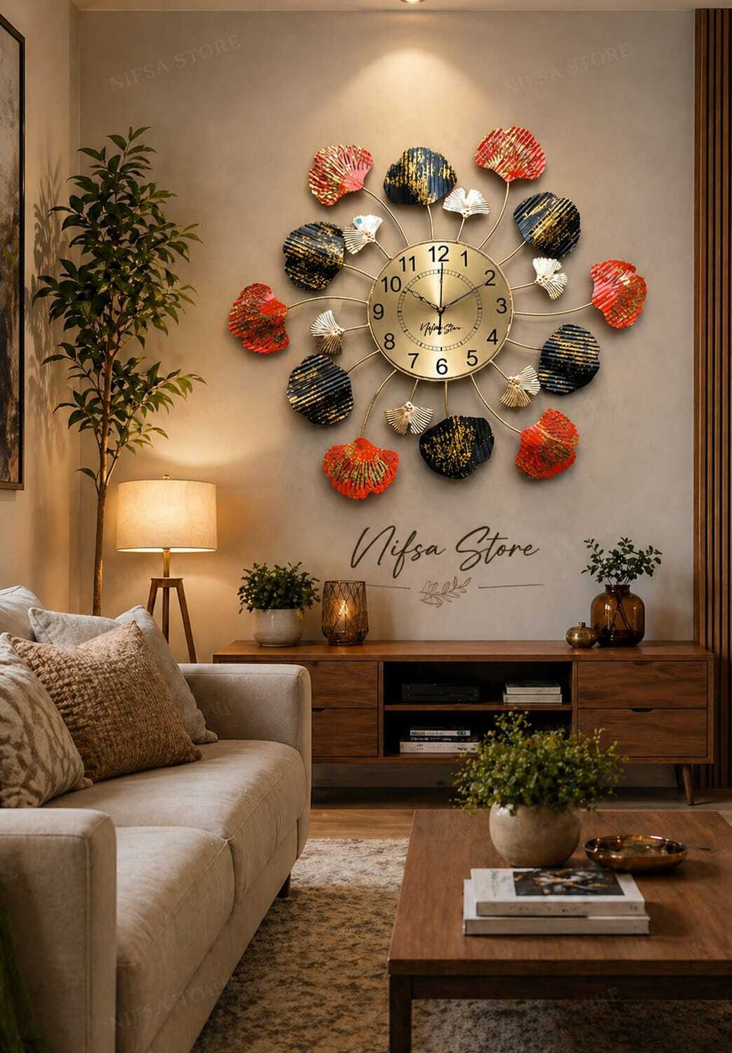 Image of Decofuriq Analog 53 cm X 53 cm Wall Clock (Multicolor, Without Glass, Standard)