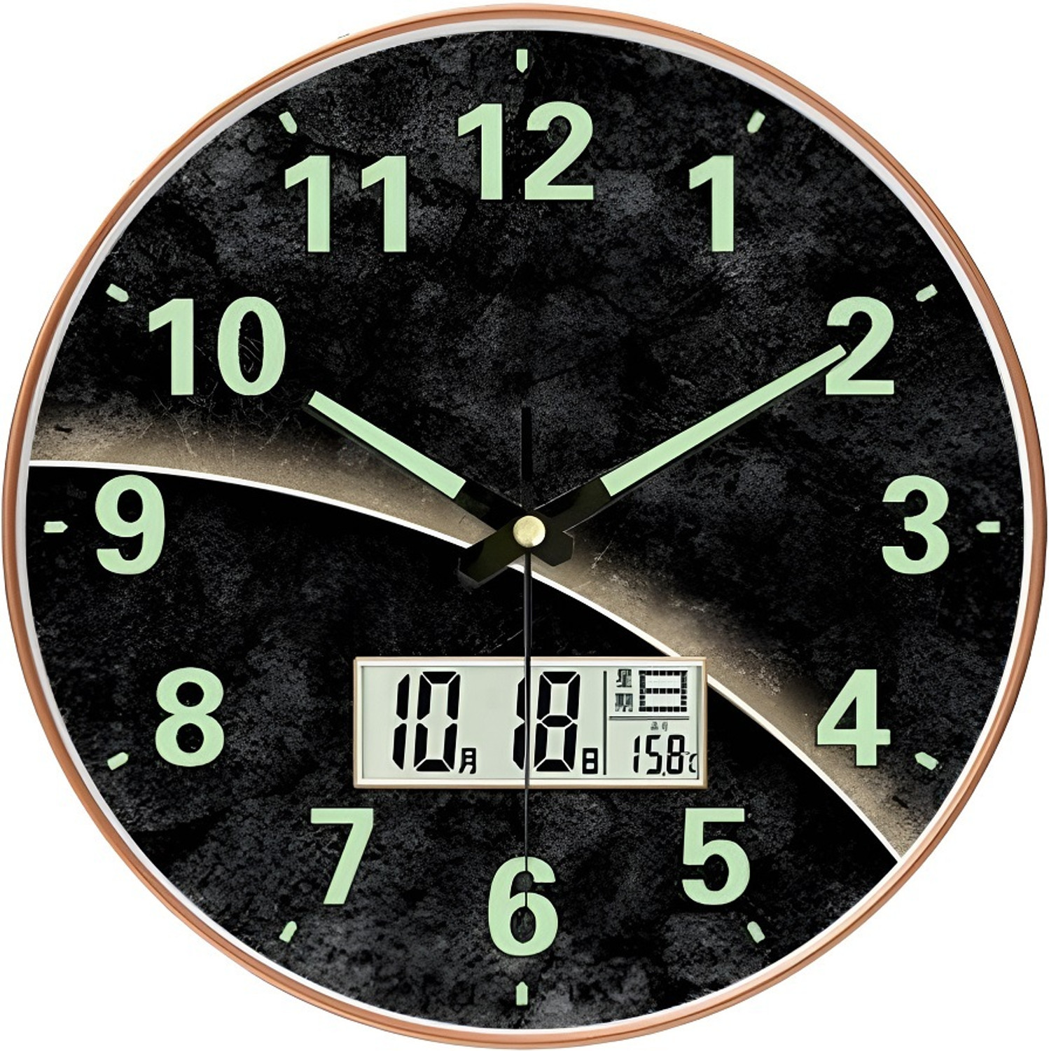 Image of AJANTA Digital 29.5 cm X 40 cm Wall Clock (Black, With Glass, Standard)