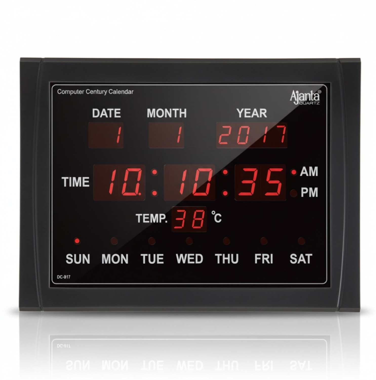 Image of AJANTA Digital 29.5 cm X 40 cm Wall Clock (Black, With Glass, Standard)