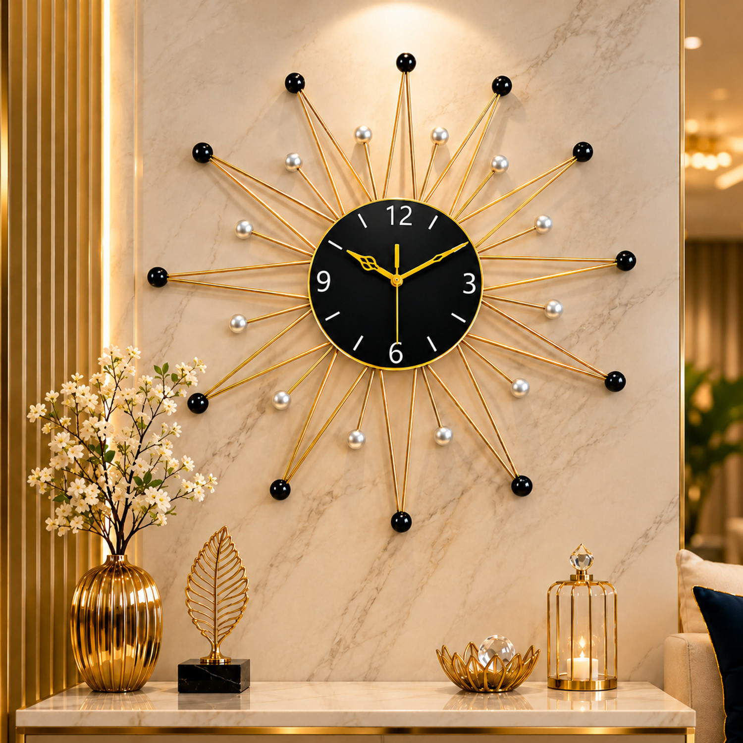 Image of Decofuriq Analog 53 cm X 53 cm Wall Clock (Multicolor, Without Glass, Standard)