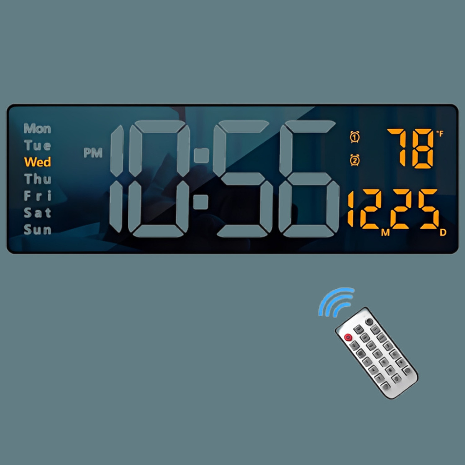 Image of VYATIRANG Digital 12 cm X 38 cm Wall Clock (Black, Without Glass, Standard)