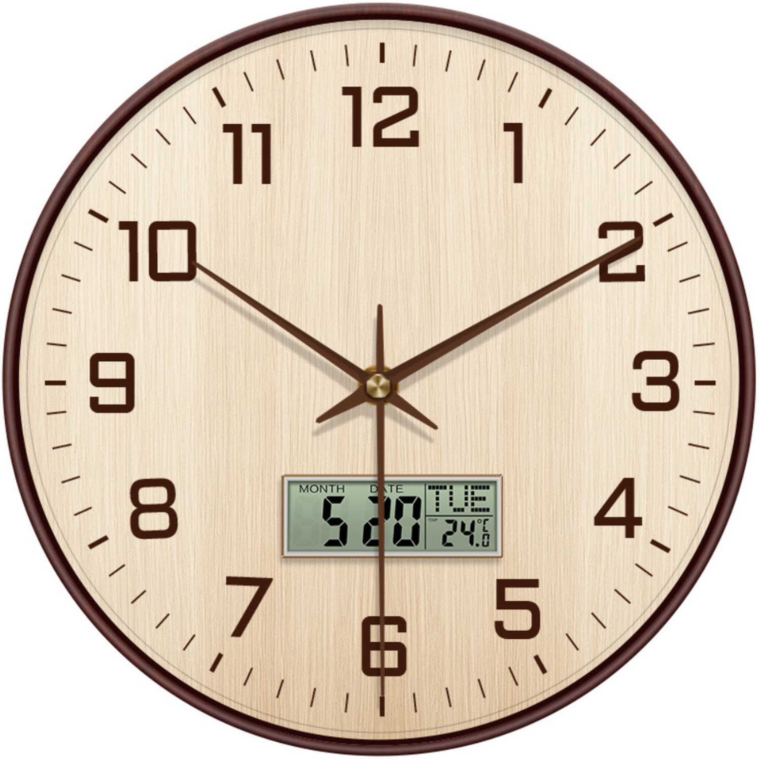 Image of VYATIRANG Digital 12 cm X 38 cm Wall Clock (Black, Without Glass, Standard)