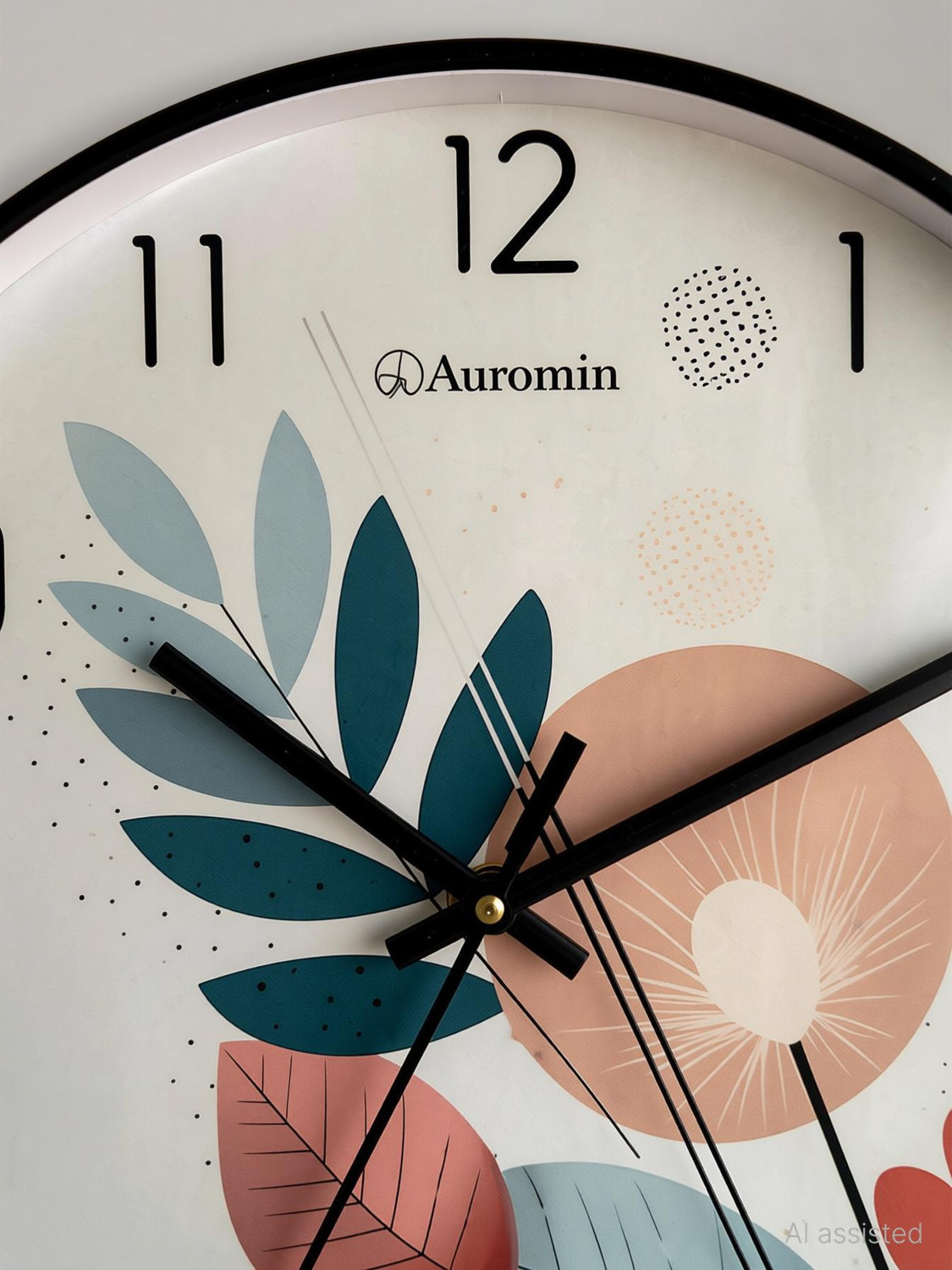 Image of Auromin Analog 30 cm X 30 cm Wall Clock (Light Green, With Glass, Standard)