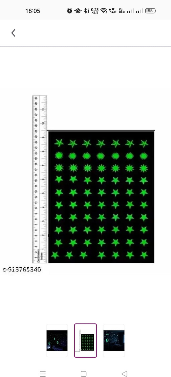 Image of jayp enterprises 30 cm Galaxy of Stars with Decorative Moon Radium Night Glow wall stickers kids Gift Glow in the Dark Sticker (Pack of 400)