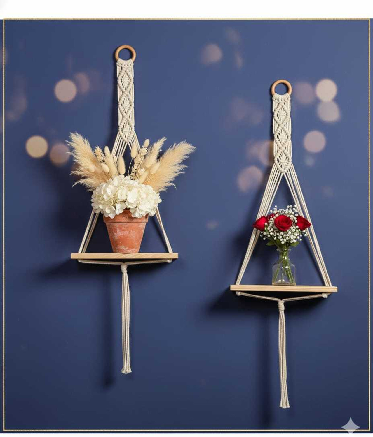 Image of JANAKI SHOP Wooden Wall Shelf (Number of Shelves - 2, Green)