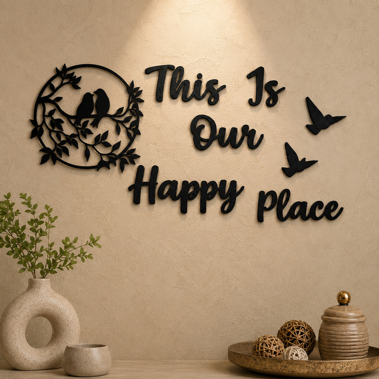 Image of modernarts Wooden MDF Lord Buddha Wall Art | Lord Buddha Hanging (12 inch X 12 inch, Brown & Stylish Hand Painted Work)