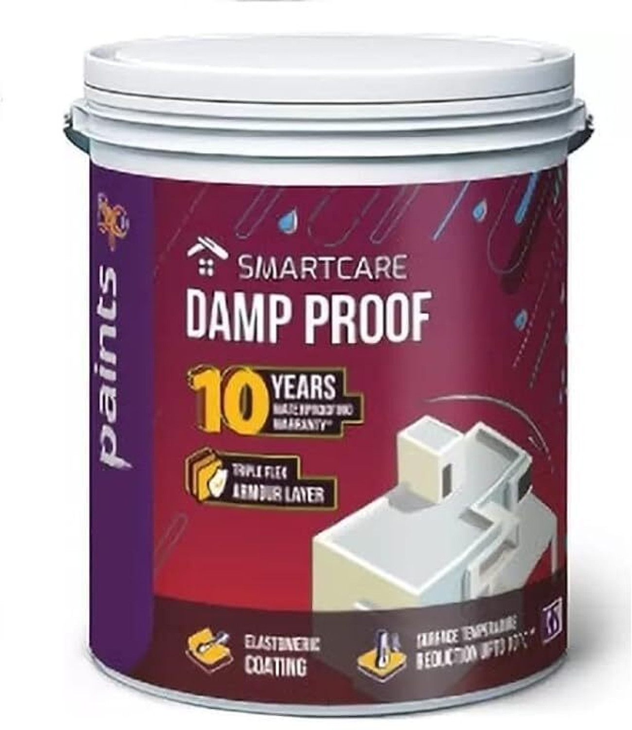 Image of Asian Paints DAMP SHEATH EXTERIOR 1L White Emulsion Wall Paint (1 L)
