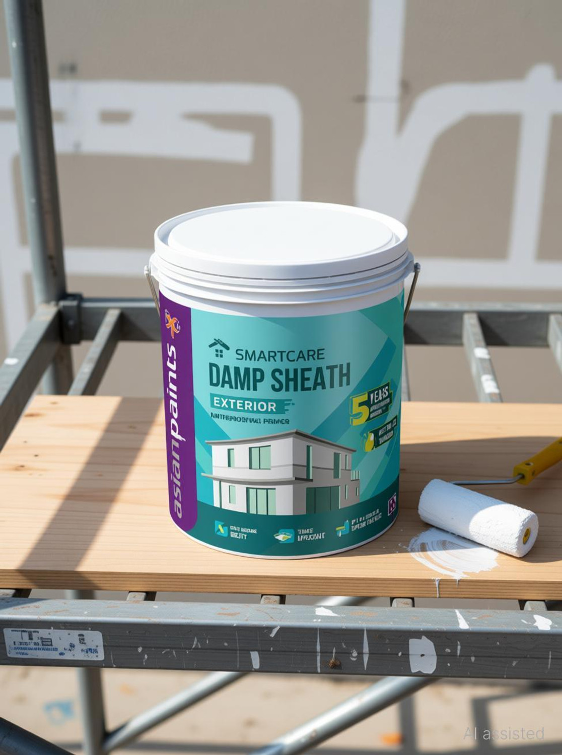 Image of Asian Paints DAMP SHEATH EXTERIOR 1L White Emulsion Wall Paint (1 L)