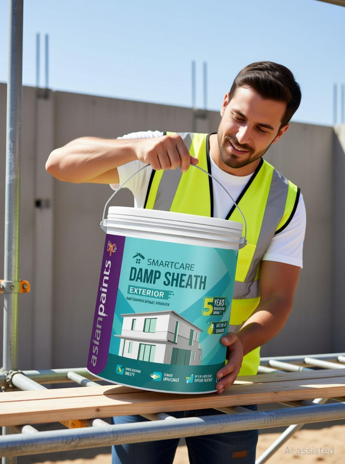 Image of Asian Paints DAMP SHEATH EXTERIOR 1L White Emulsion Wall Paint (1 L)