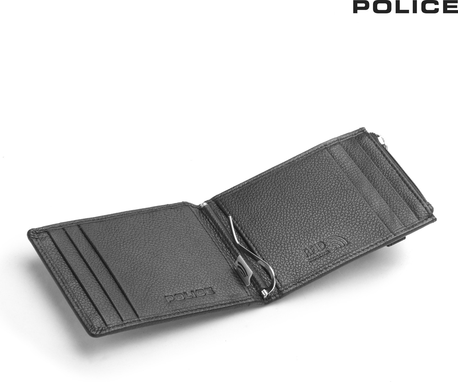 Image of Police Men Black Genuine Leather Card Holder (6 Card Slots)