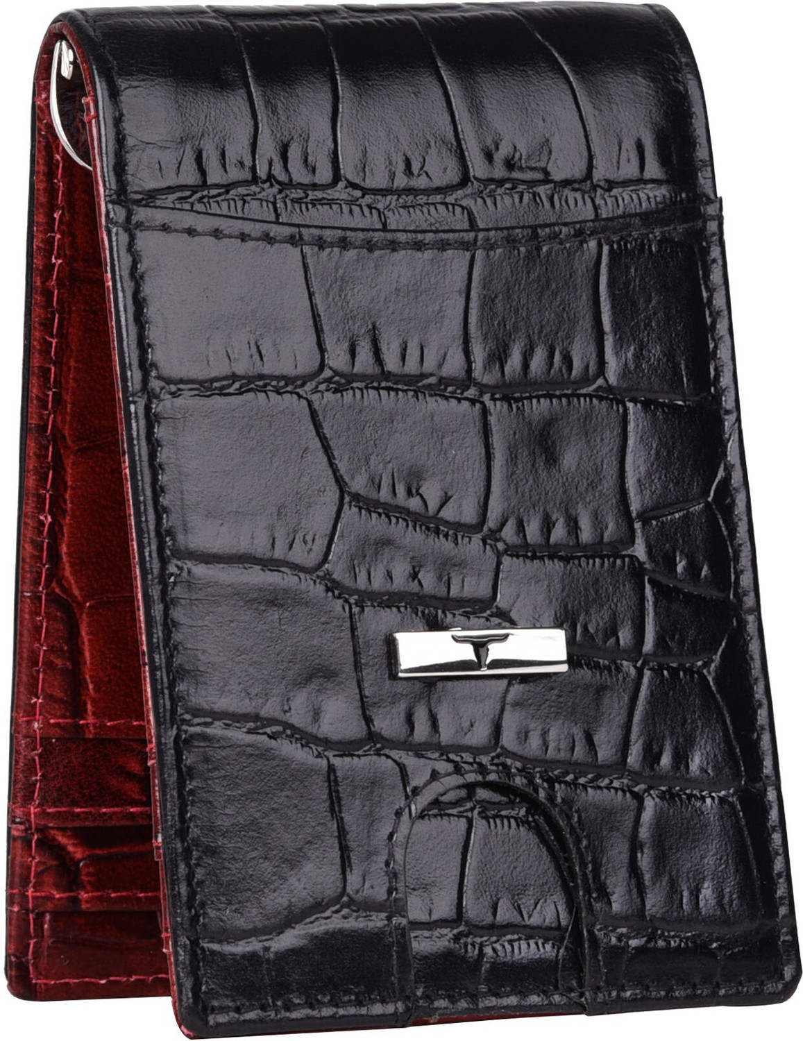 Image of Cotnis Men Formal, Ethnic, Trendy Brown Genuine Leather RFID Money Clip (8 Card Slots)