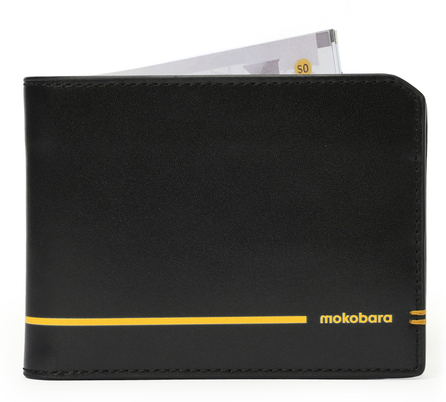 Mokobara Men Casual Black Genuine Leather Wallet Money Moves