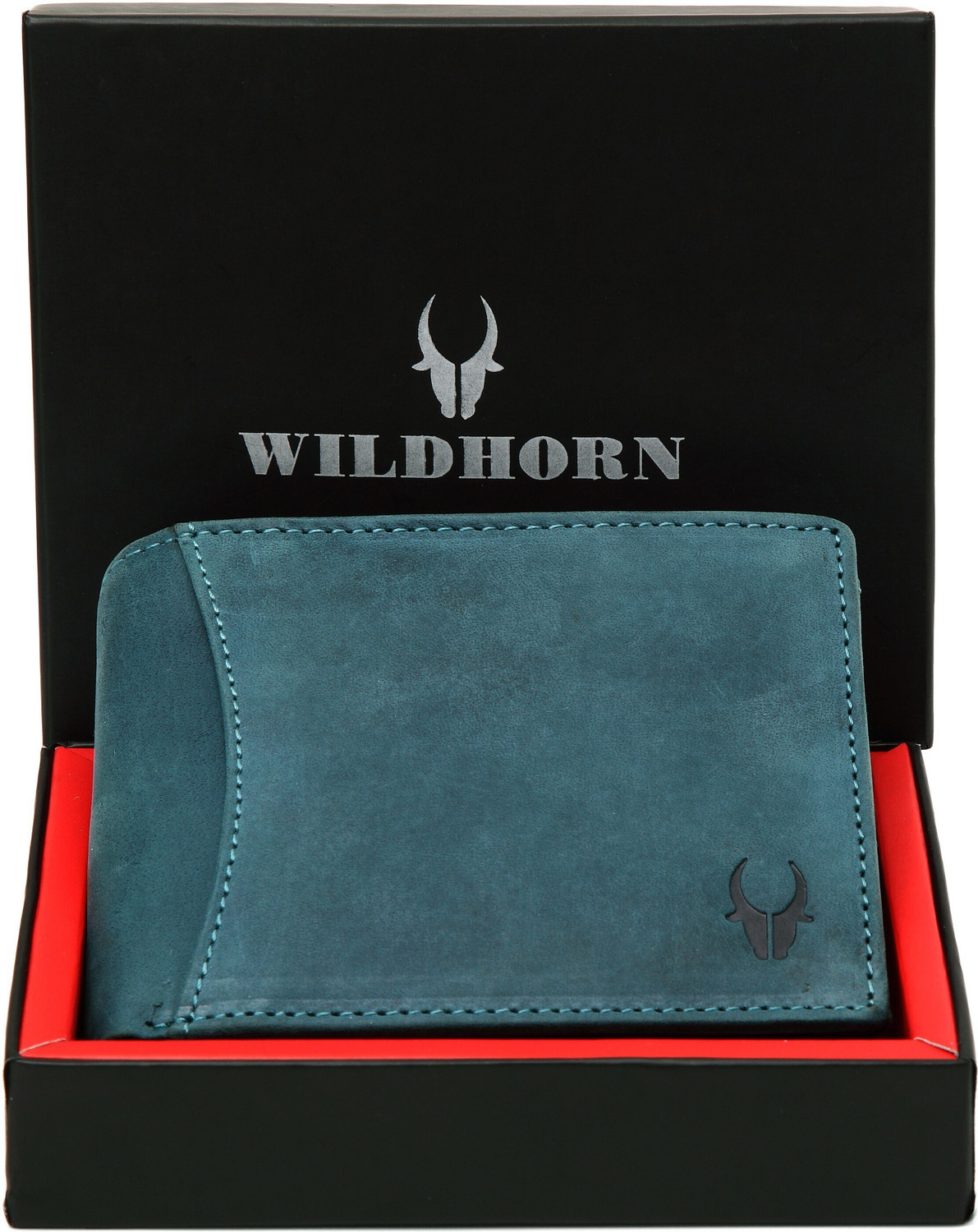 WILDHORN Men Casual Blue Leather RFID Wallet - Mini - Image 1
