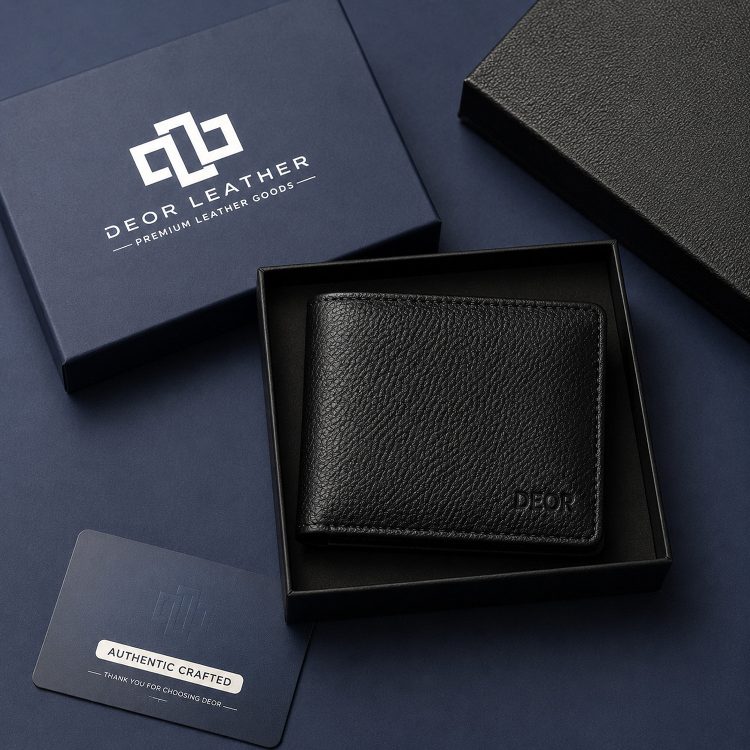 Image of Police Men Black Genuine Leather Card Holder (6 Card Slots)
