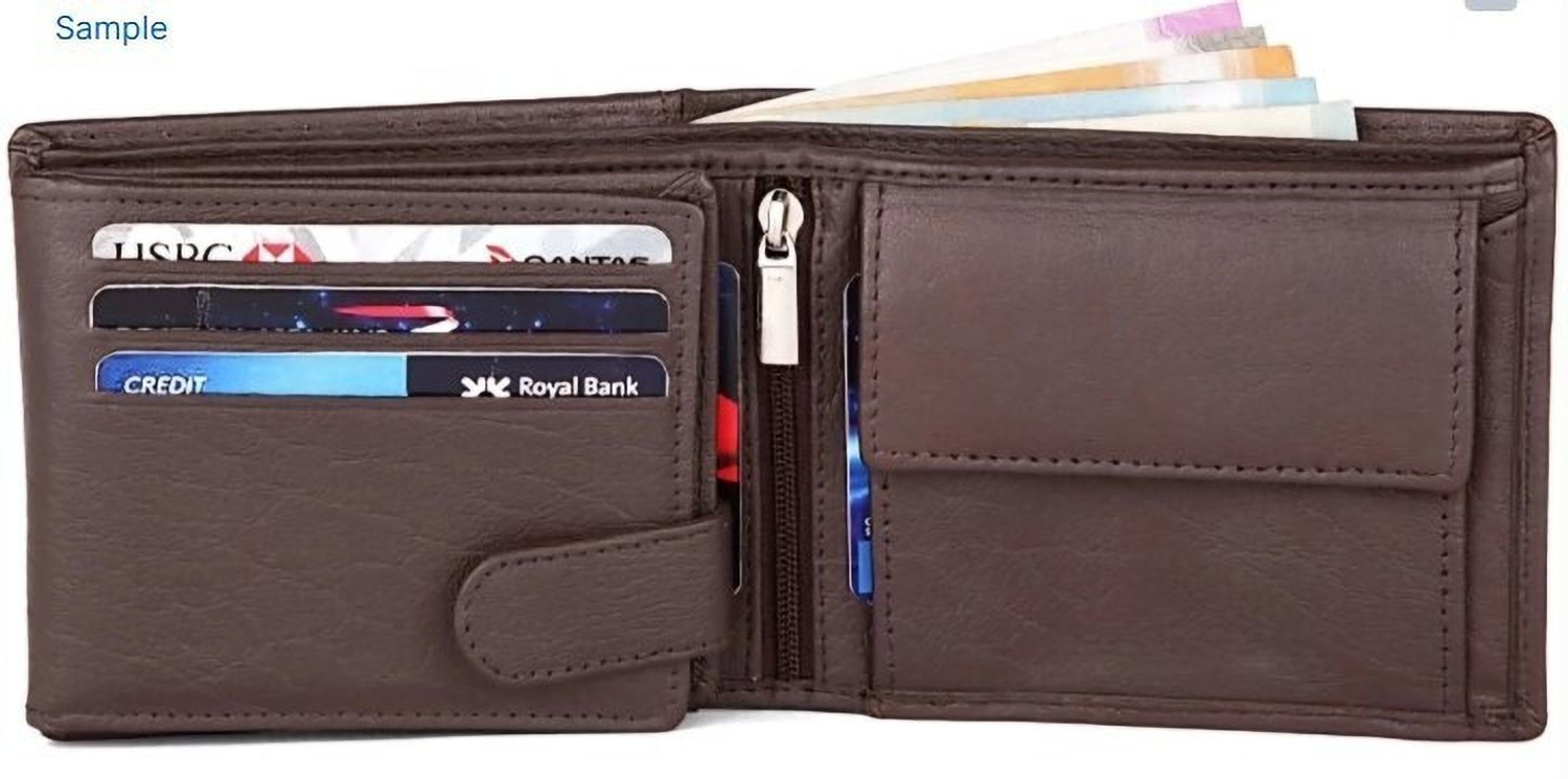 Image of Landmine Men Trendy, Formal Black Genuine Leather RFID Wallet (7 Card Slots)