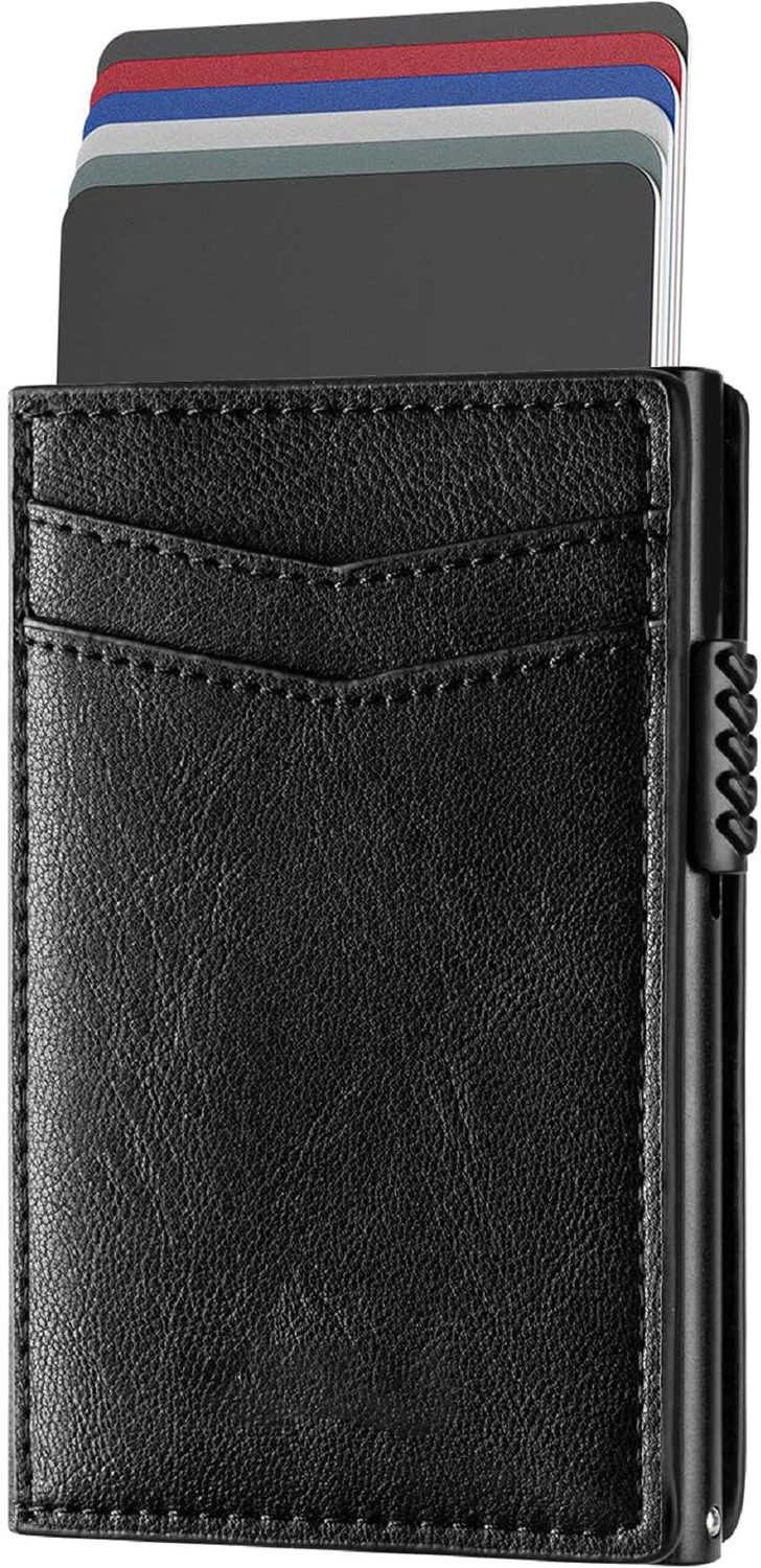 Image of Alton Men & Women Casual, Trendy, Formal Black Genuine Leather RFID Card Holder (10 Card Slots)