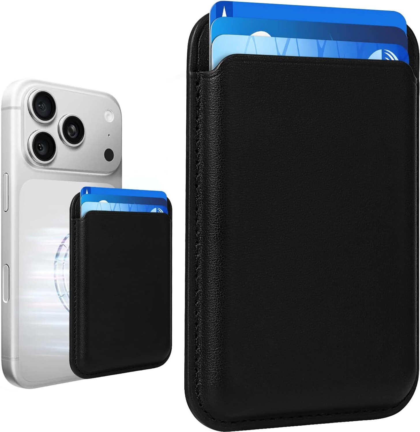 Image of Alton Men & Women Casual, Trendy, Formal Black Genuine Leather RFID Card Holder (10 Card Slots)