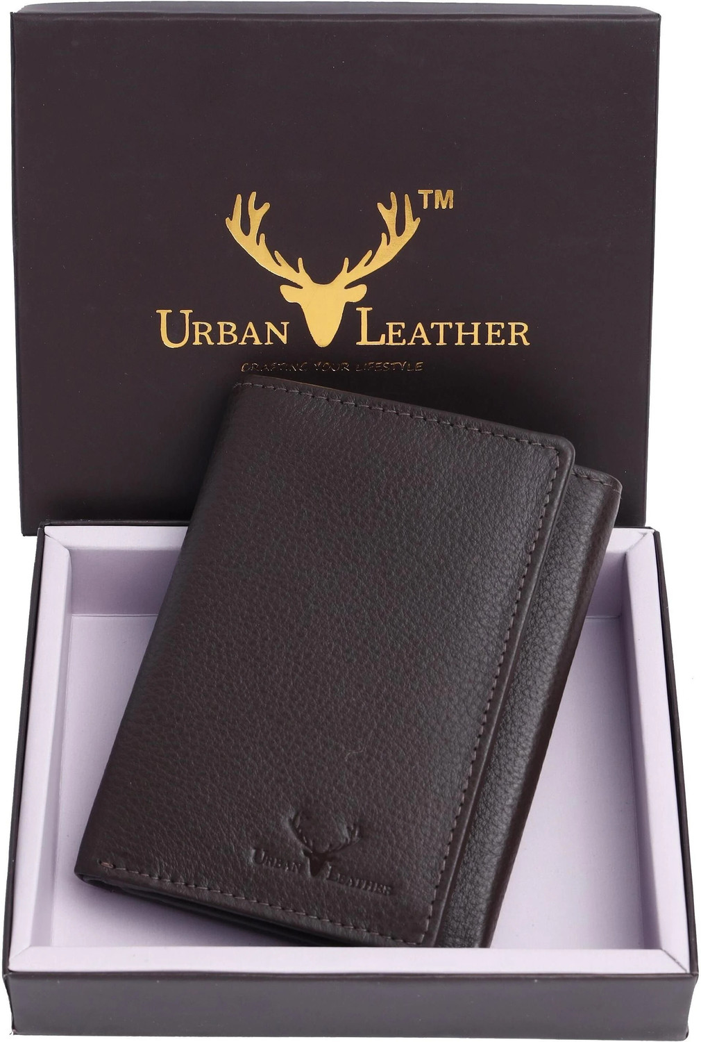 URBAN LEATHER Men Brown Leather RFID Wallet - Mini - Image 1