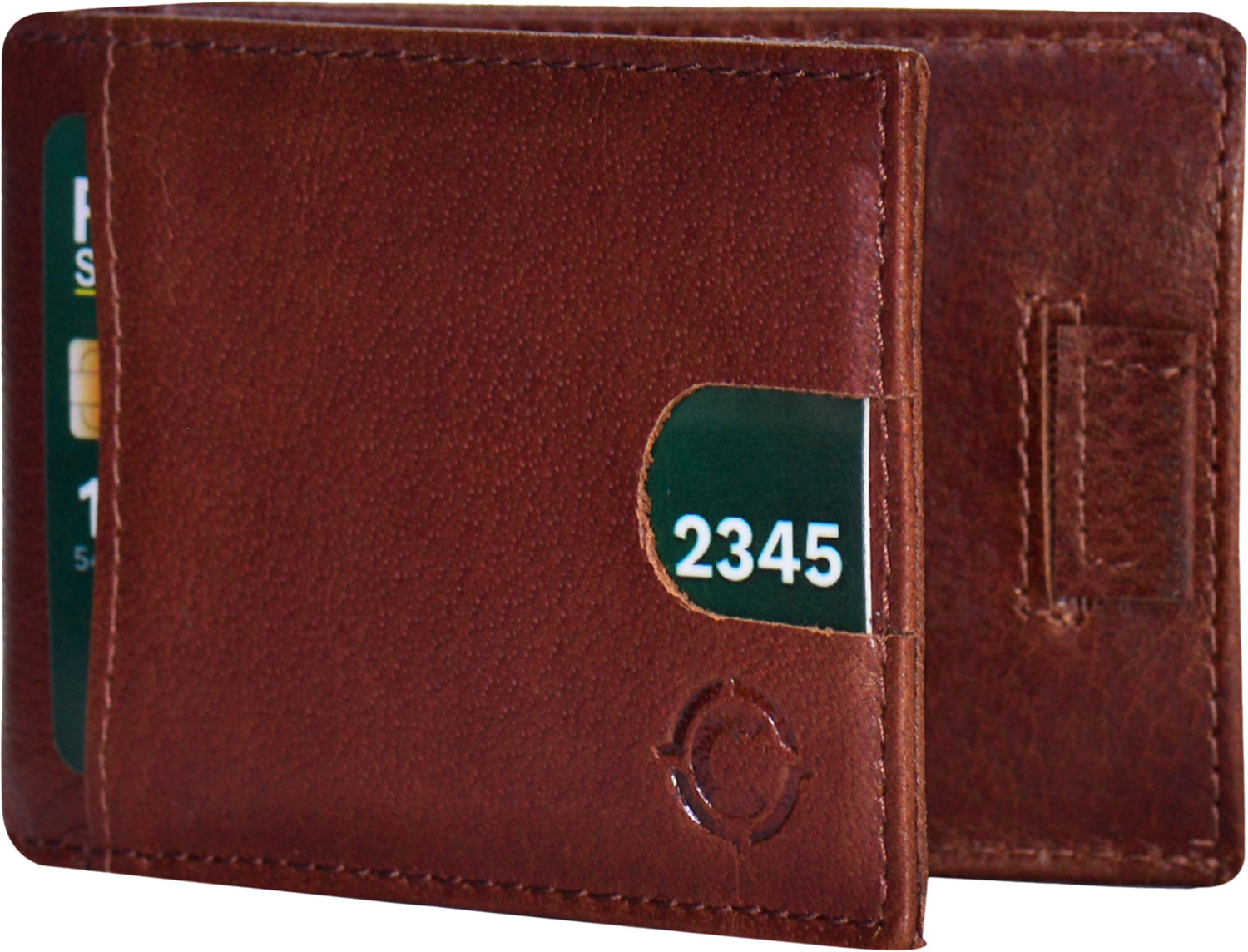 Image of Cotnis Men Formal, Ethnic, Trendy Brown Genuine Leather RFID Money Clip (8 Card Slots)