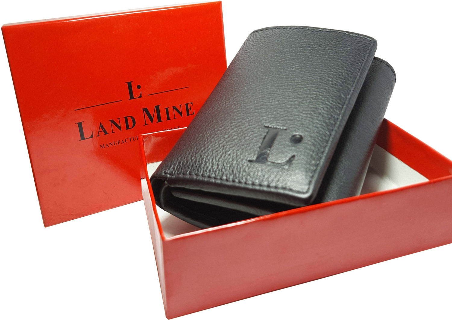 Image of Landmine Men Trendy, Formal Black Genuine Leather RFID Wallet (7 Card Slots)