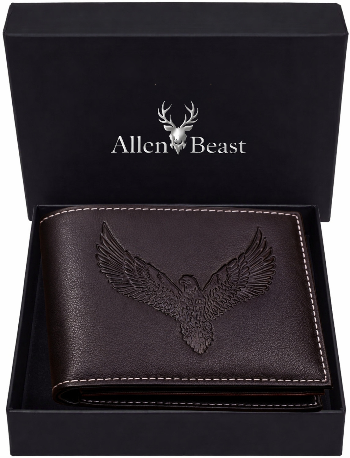 ALLEN BEAST Brown Genuine Leather Wallet - Image 1