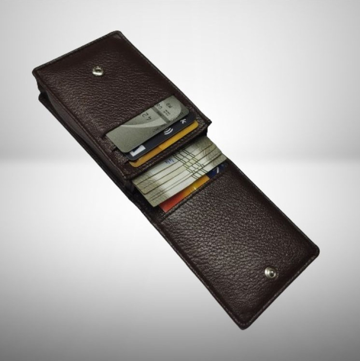 RAGE GAZE Brown Artificial Leather Card Holder - Image 1