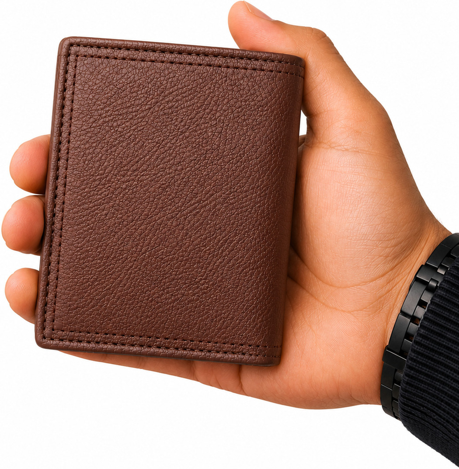 Image of WILD EDGE Boys Black Genuine Leather Wallet - Mini (6 Card Slots)