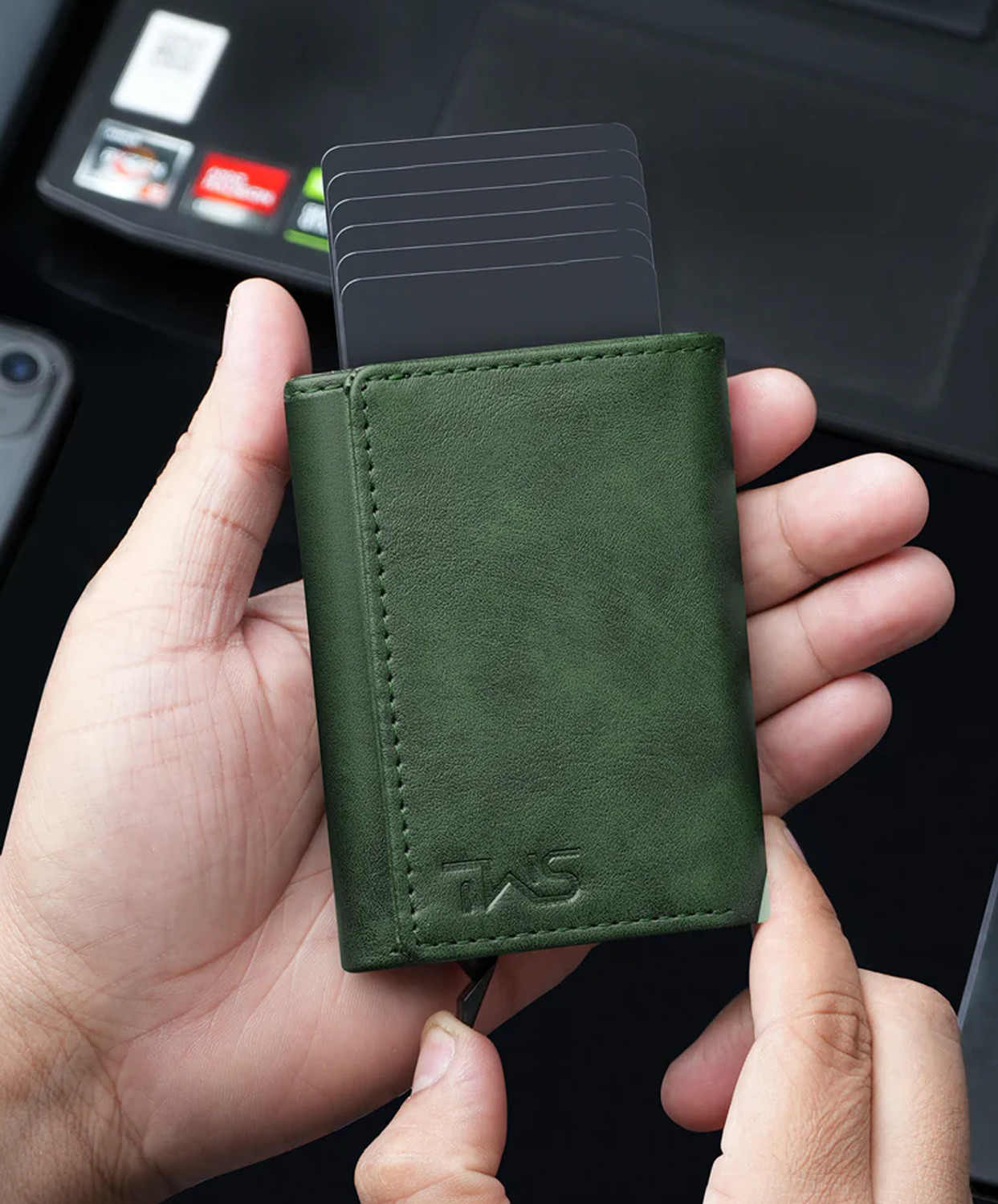 thewalletstore Men Casual Green Artificial Leather RFID Wallet (8 Card Slots) - Image 1