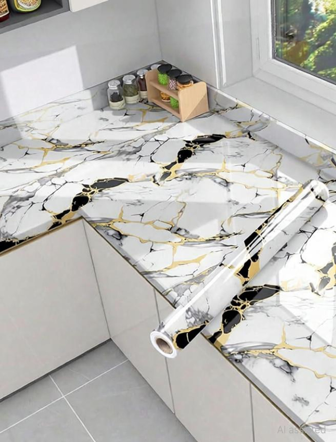 Image of hias 60 cm x 200 cm Waterproof Decorative Foils Wallpaper (Multicolor, Pack of 2)