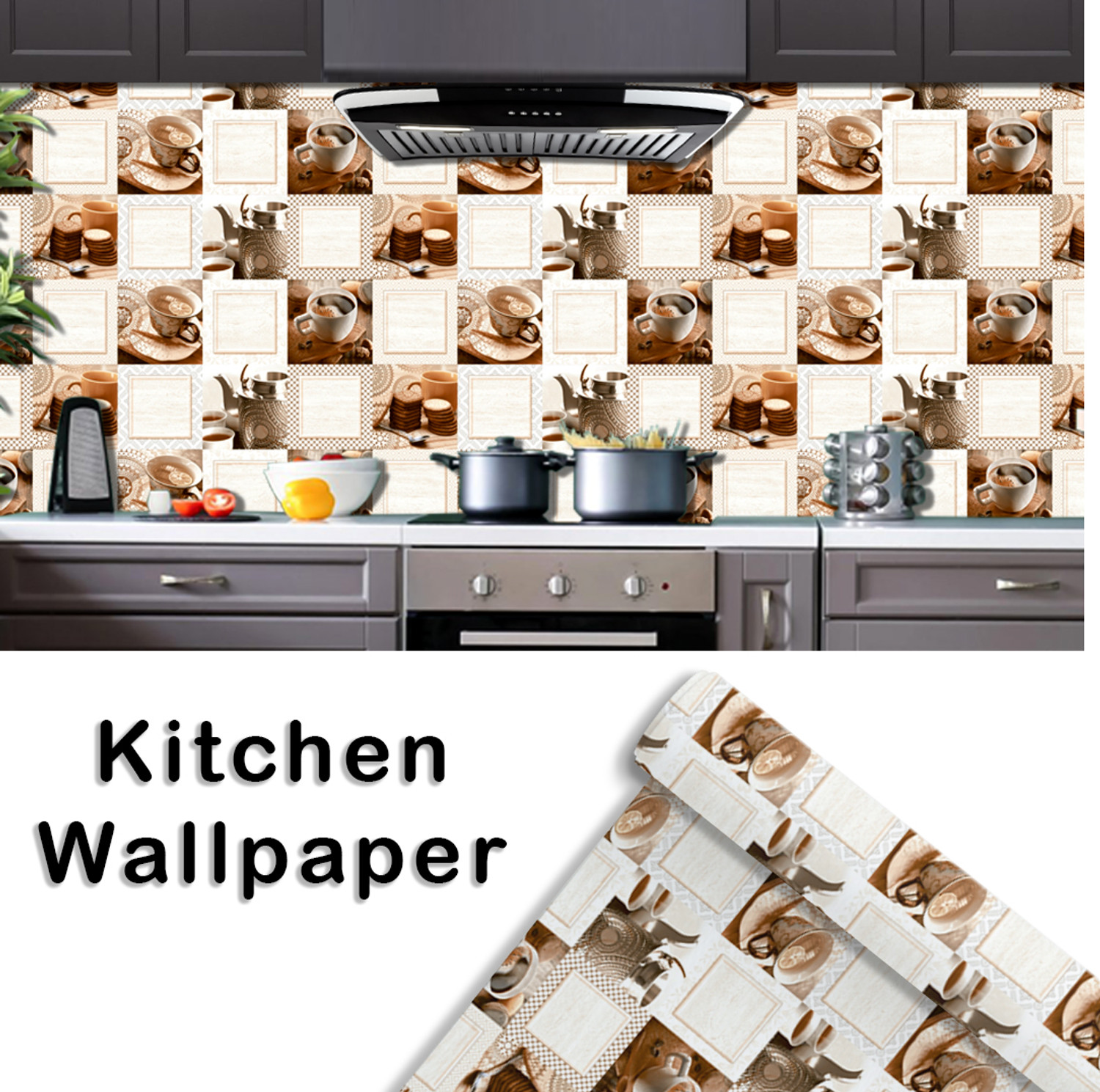 Image of SIRTERIQ 500 cm Aluminum Shining Marble Foil Waterproof Premium Roll For Kitchen Self Adhesive Sticker (Pack of 1)