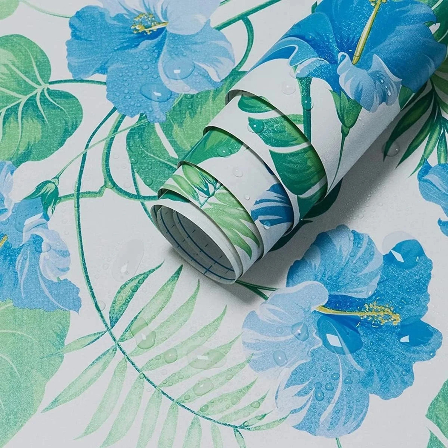 Image of KAAF 1000 cm x 45 cm Waterproof Floral & Botanical Vinyl Wallpaper (Multicolor)