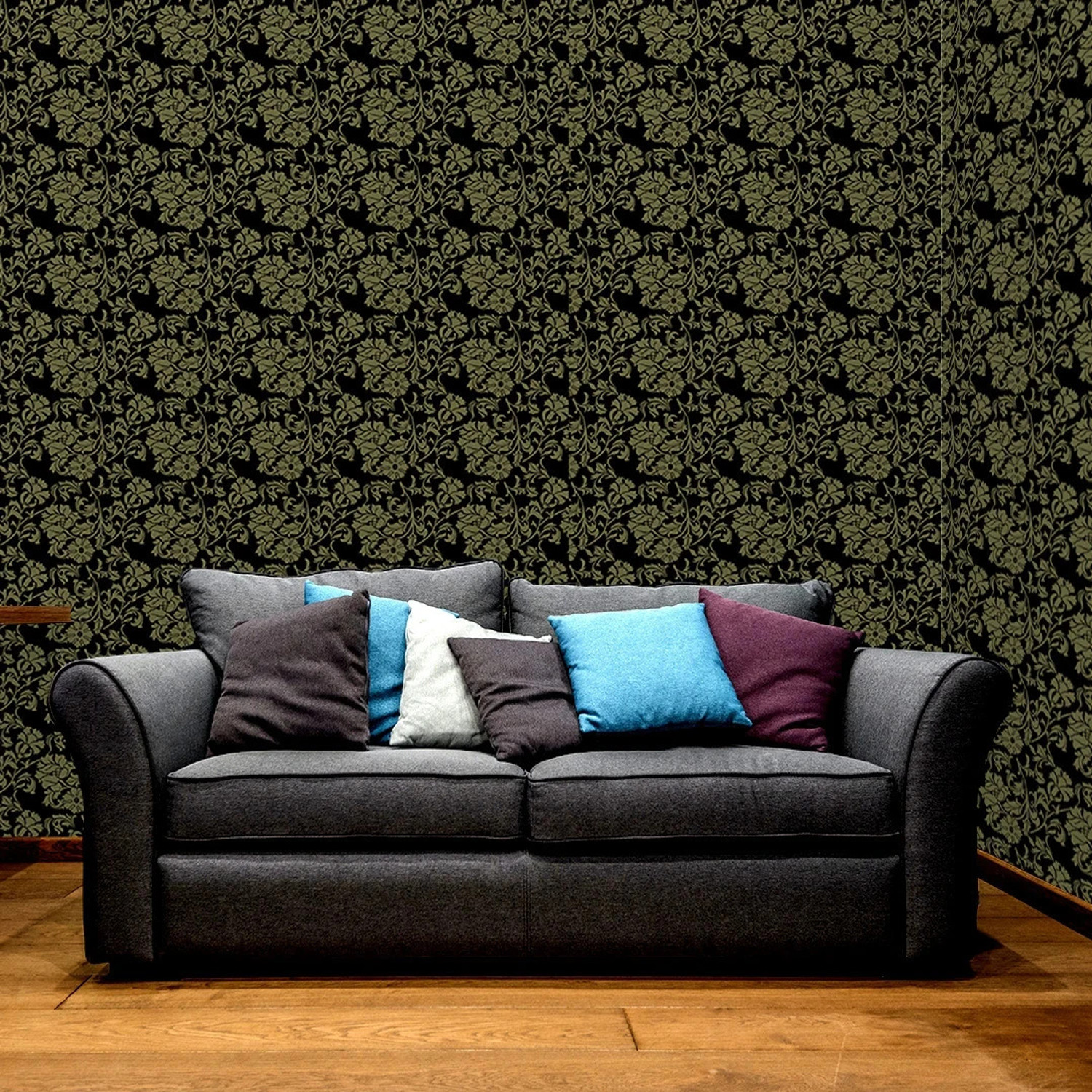 Image of doodad 500 cm x 45 cm Waterproof Classics Vinyl Wallpaper (Black)