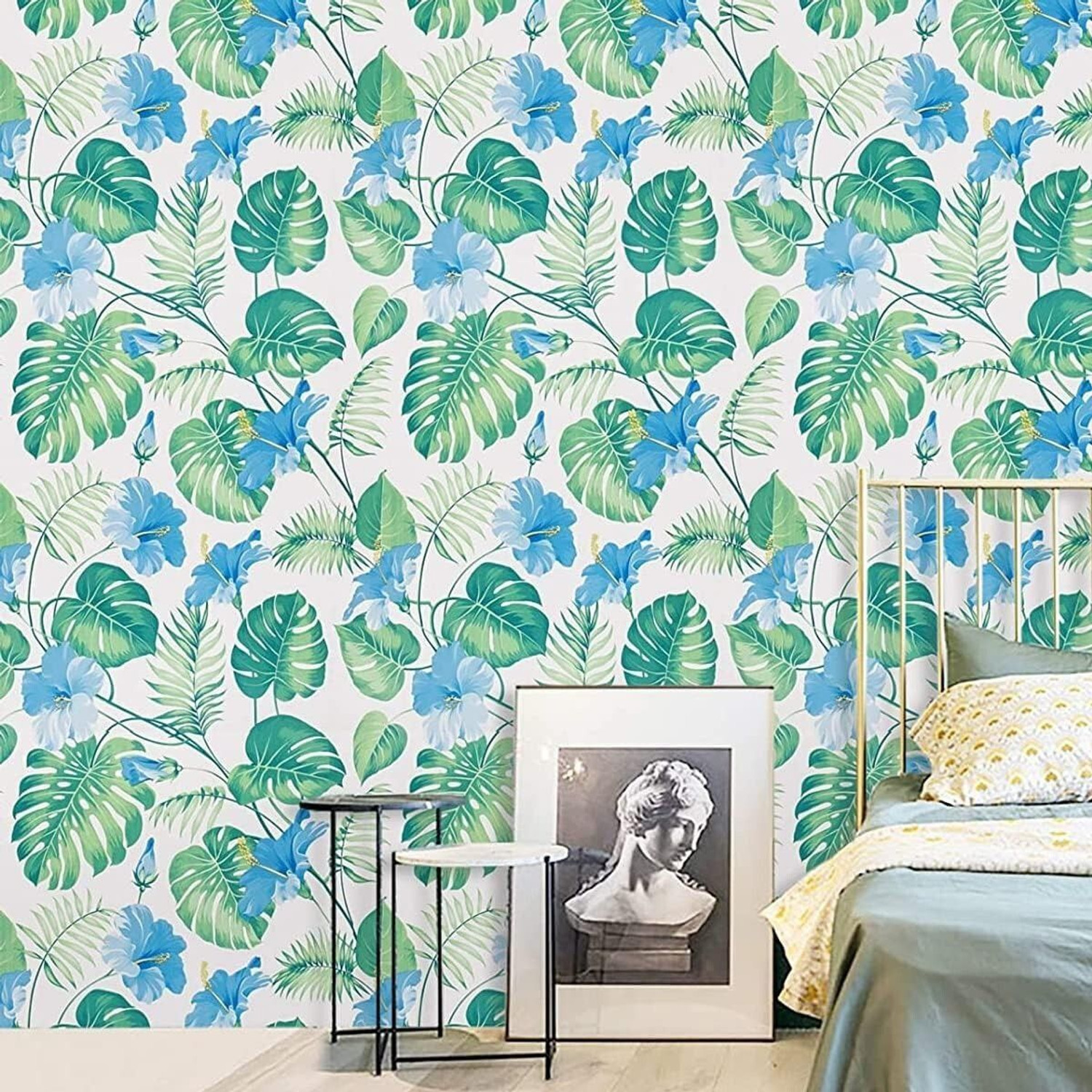 Image of KAAF 1000 cm x 45 cm Waterproof Floral & Botanical Vinyl Wallpaper (Multicolor)