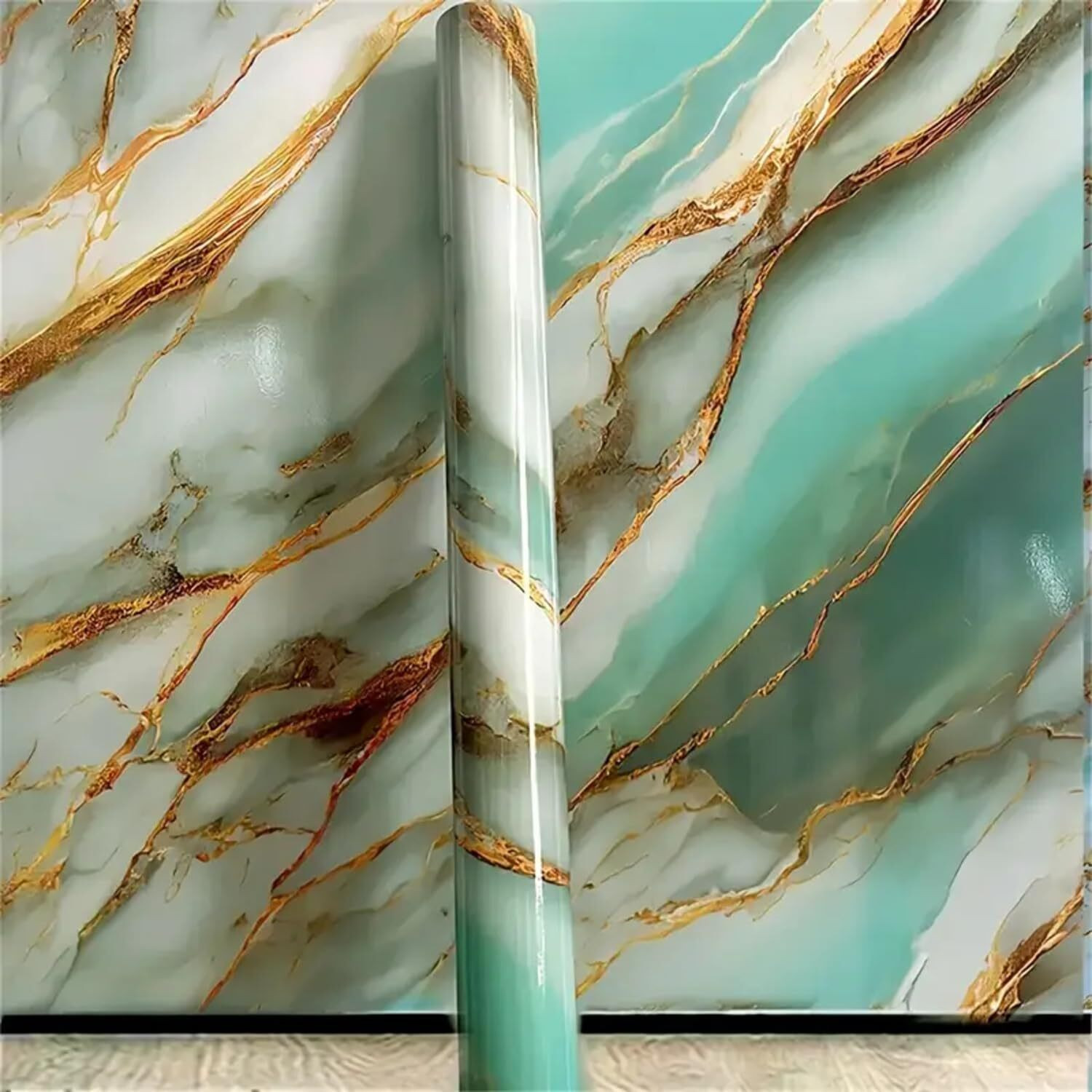 Image of Onbet 200 cm Self Adhesive Glossy Marble Foil Waterproof Sticker For Kitchen And Home Self Adhesive Sticker (Pack of 2)
