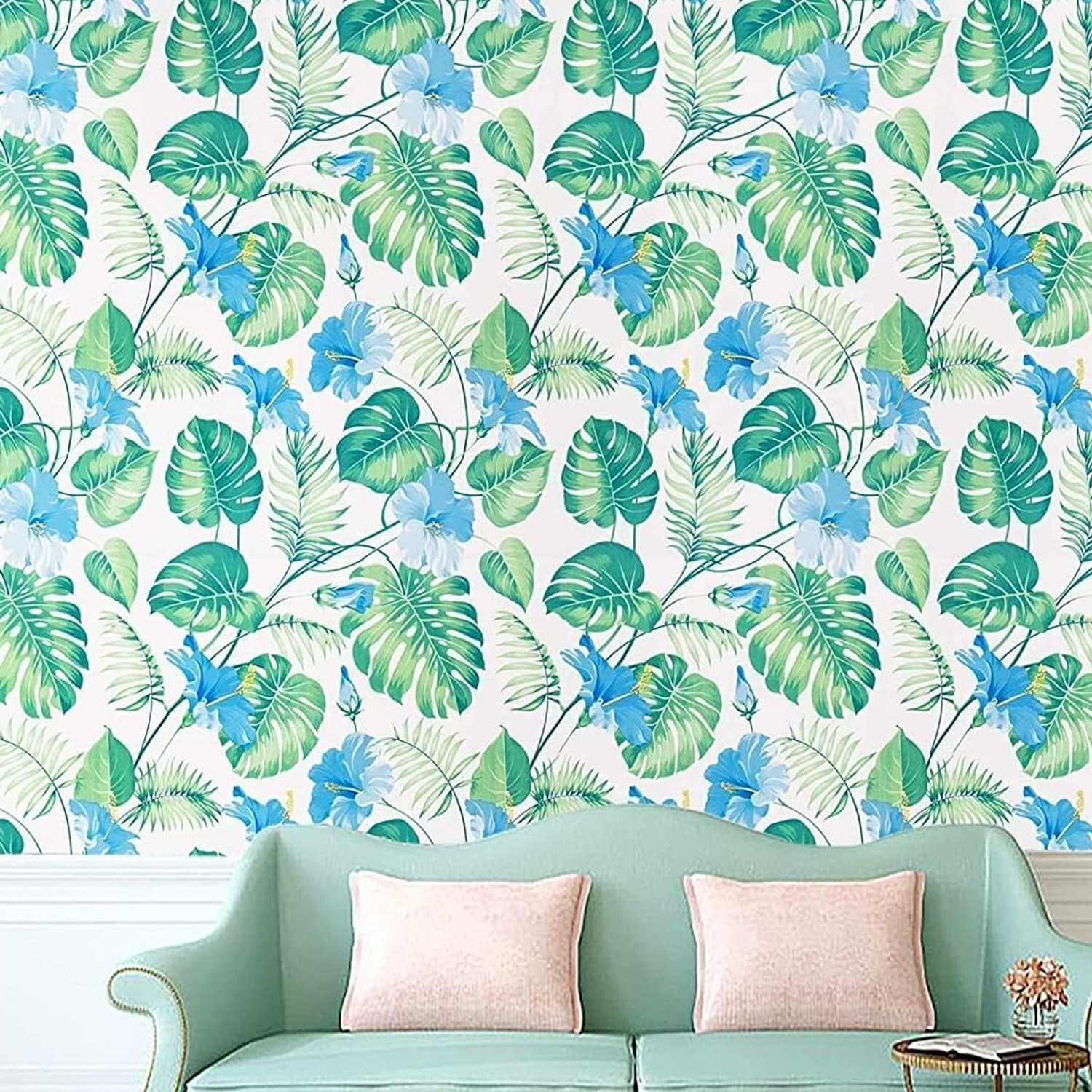 Image of KAAF 1000 cm x 45 cm Waterproof Floral & Botanical Vinyl Wallpaper (Multicolor)