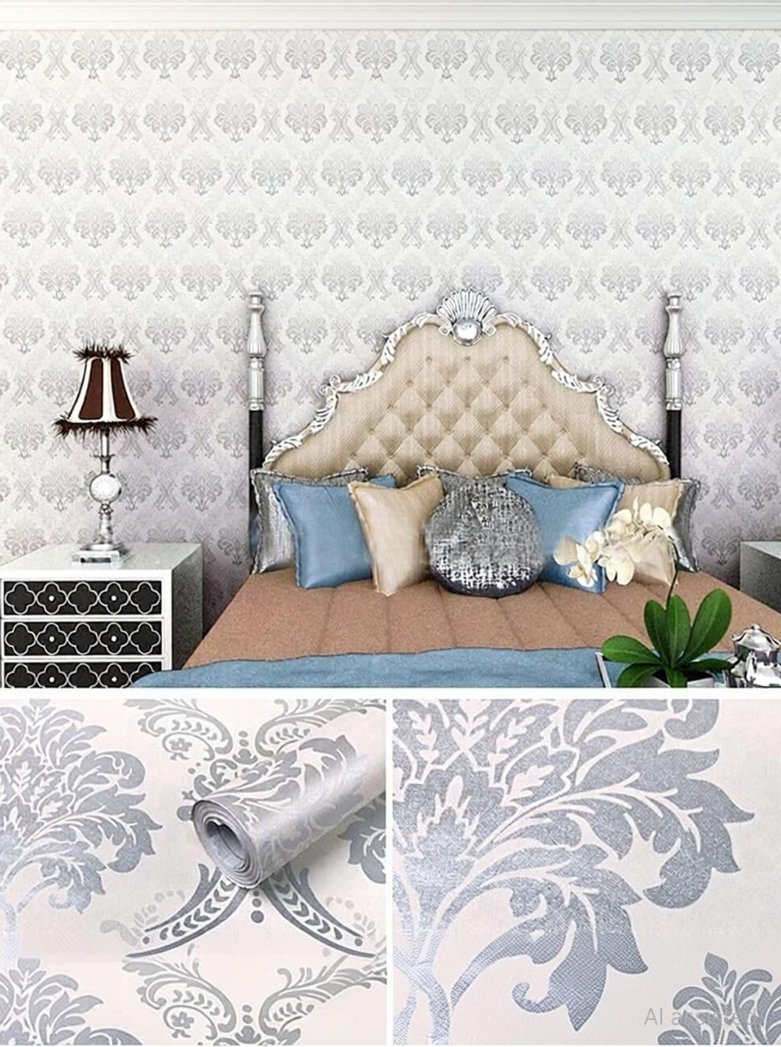 Image of KAAF 1000 cm x 45 cm Waterproof Floral & Botanical Vinyl Wallpaper (Multicolor)