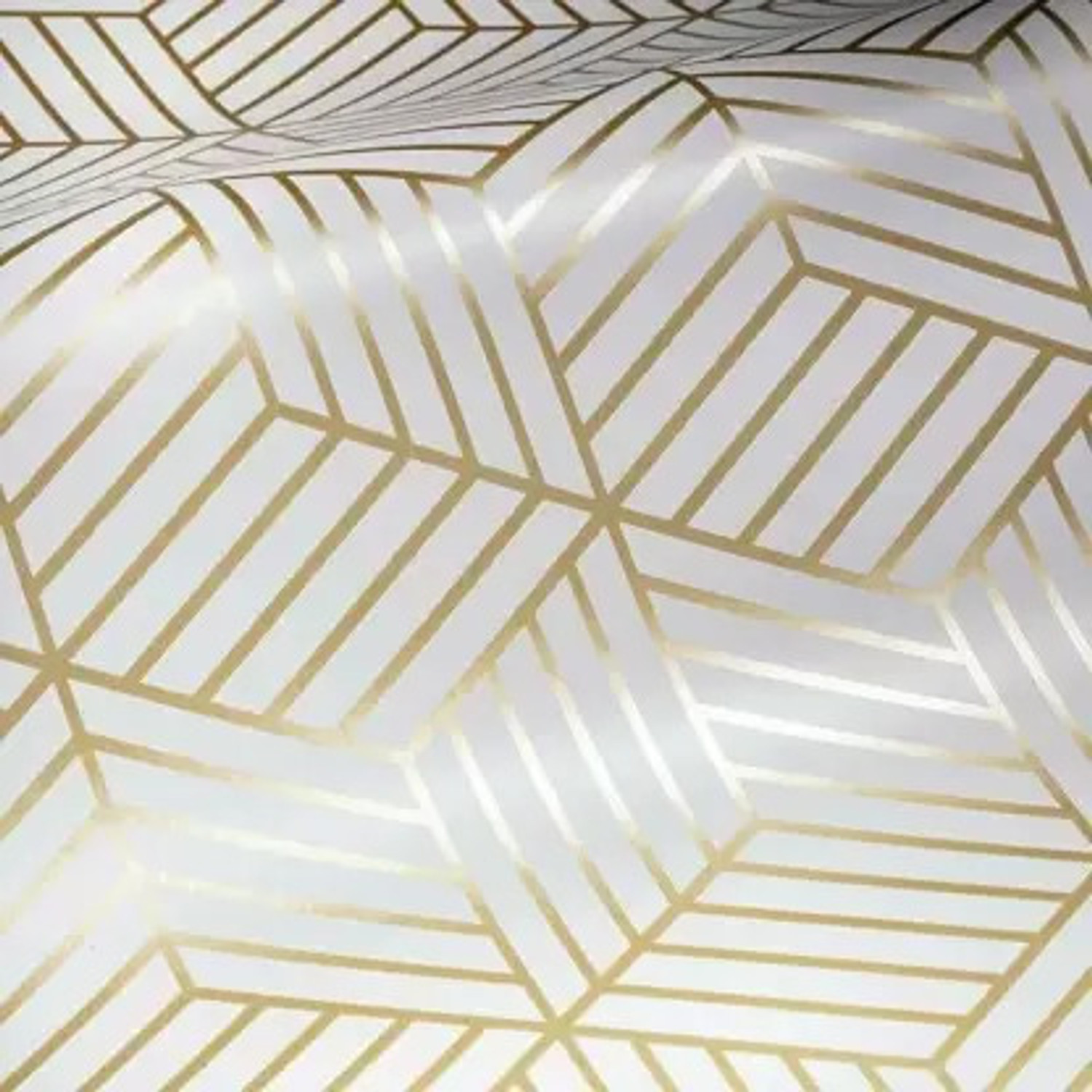Image of Pringo 1000 cm x 45 cm Waterproof Decorative Vinyl Wallpaper (White, Gold)