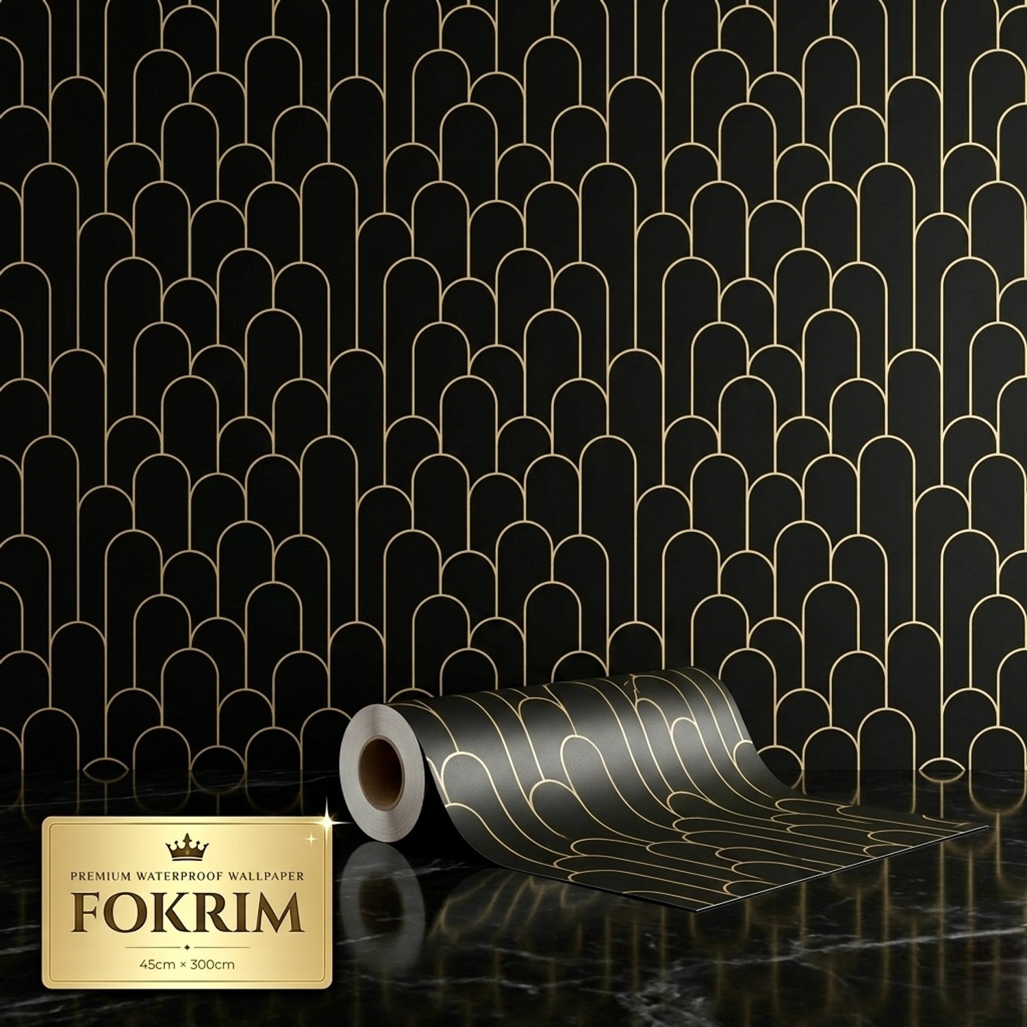 Image of FOKRIM 300 cm x 45 cm Waterproof Decorative Vinyl Wallpaper (Maroon)