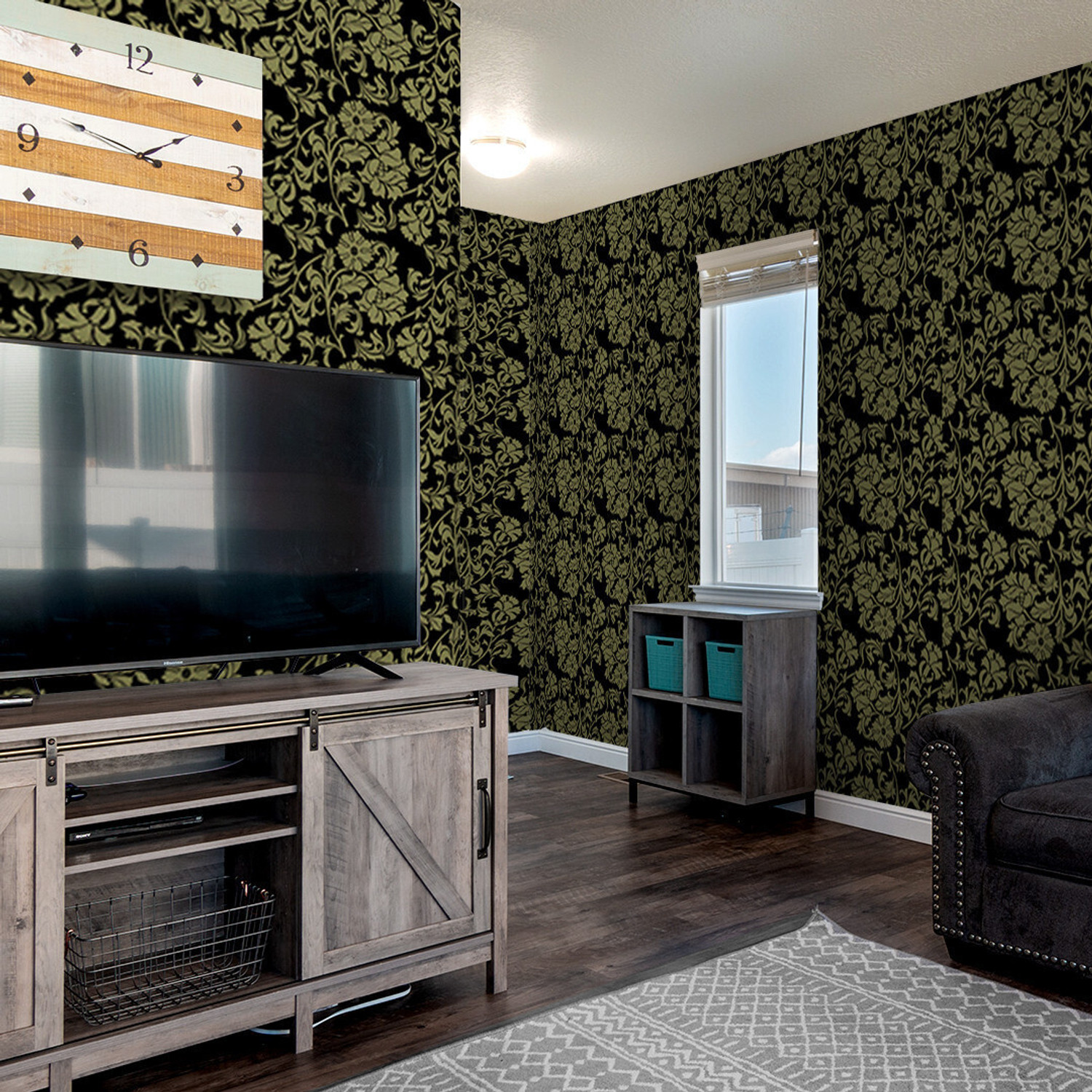 Image of doodad 500 cm x 45 cm Waterproof Classics Vinyl Wallpaper (Black)