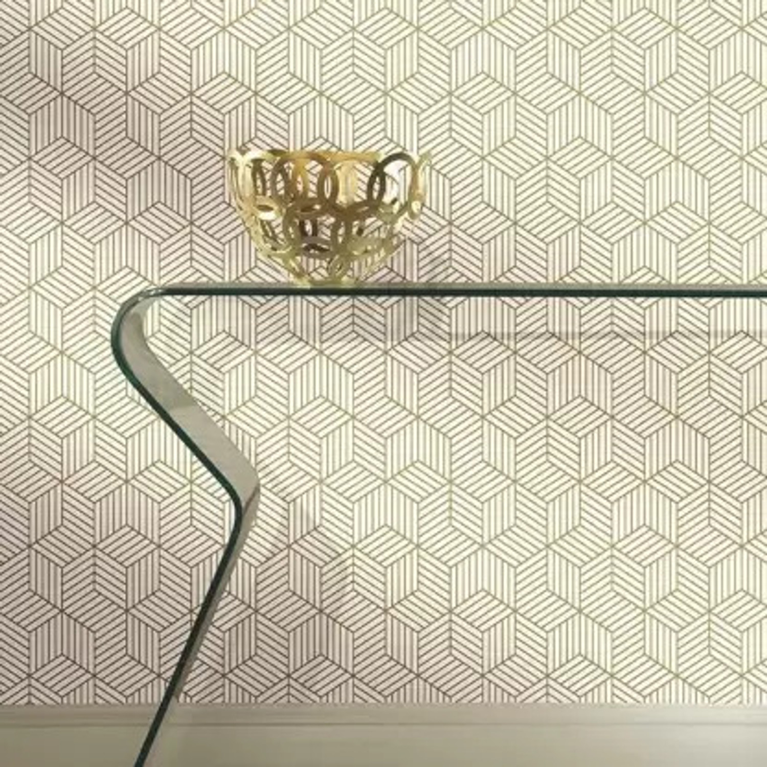 Image of Pringo 1000 cm x 45 cm Waterproof Decorative Vinyl Wallpaper (White, Gold)