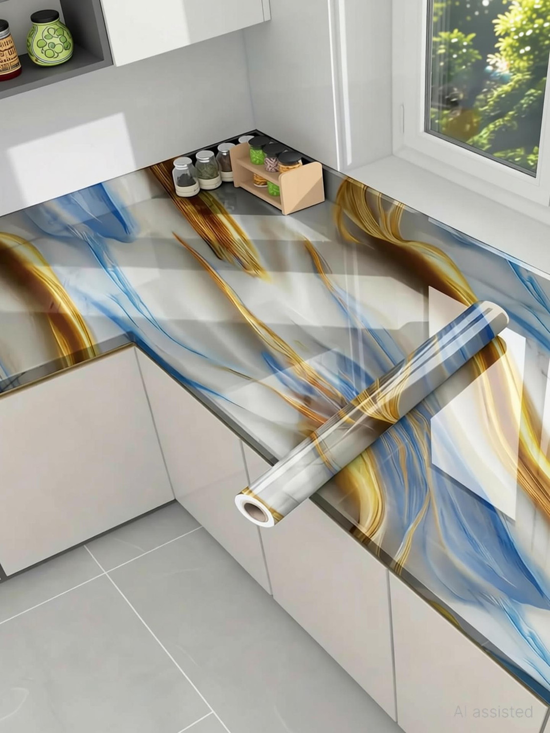 Image of hias 60 cm x 200 cm Waterproof Decorative Foils Wallpaper (Multicolor, Pack of 2)