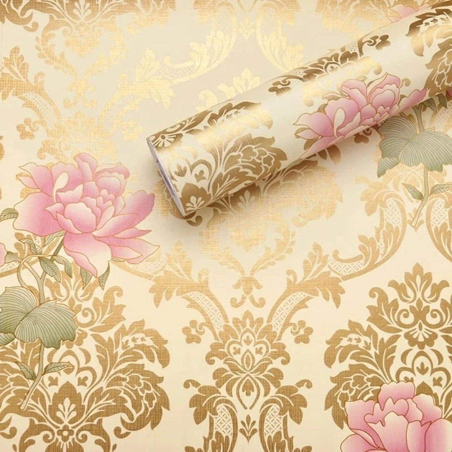 Image of KAAF 1000 cm x 45 cm Waterproof Floral & Botanical Vinyl Wallpaper (Multicolor)