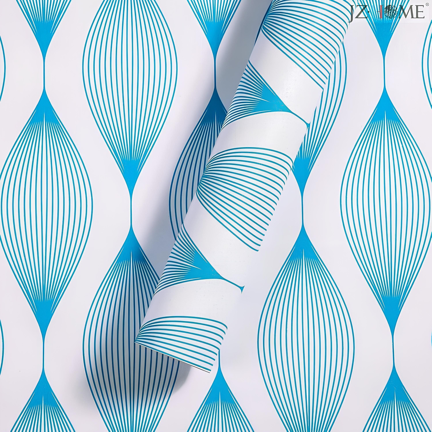 Image of Floppy 300 cm x 45 cm Classics Paper Wallpaper (Blue, White)