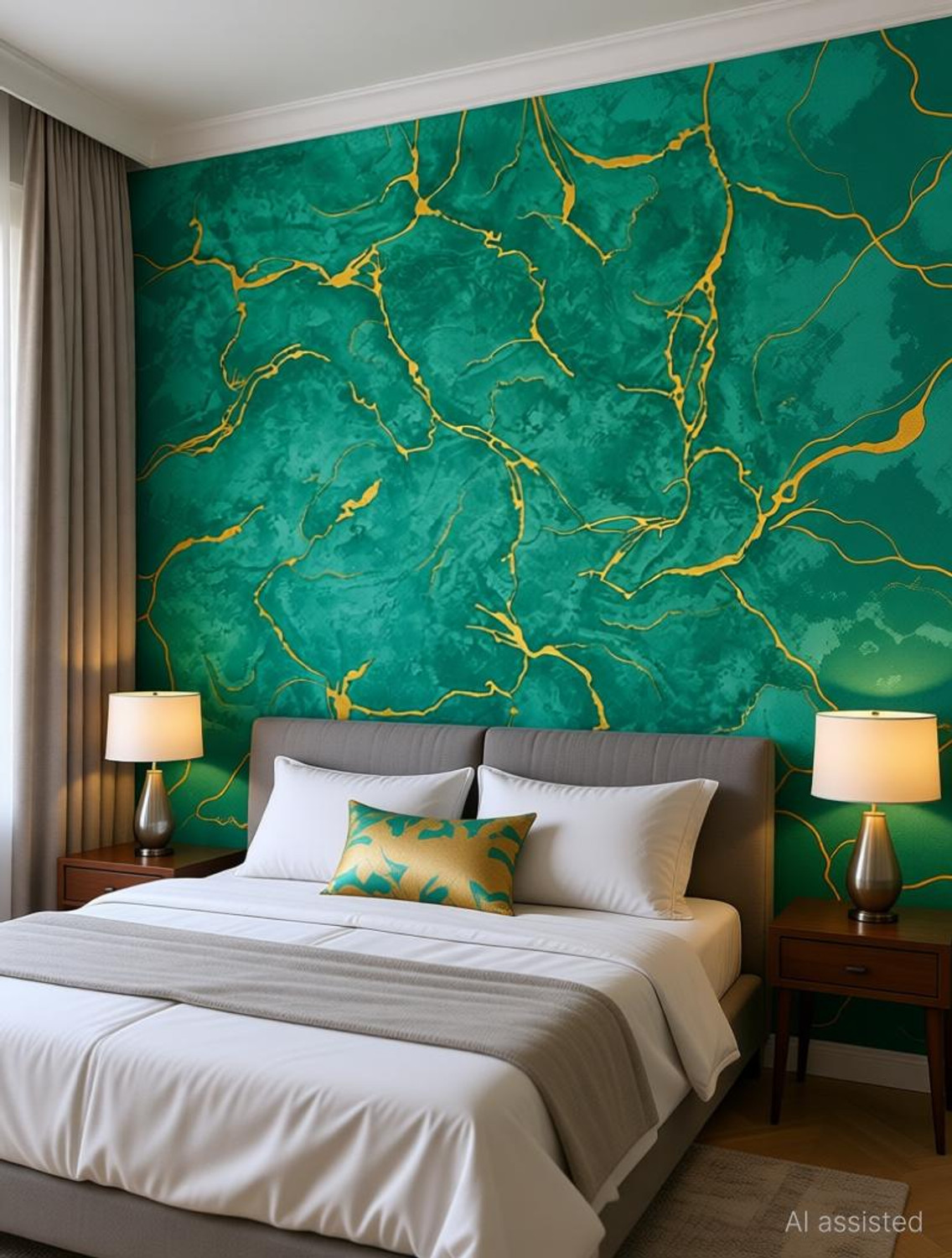 Image of KAAF 1000 cm x 45 cm Waterproof Floral & Botanical Vinyl Wallpaper (Multicolor)